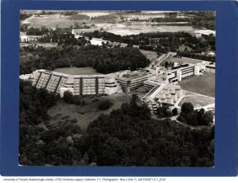 Aerial shot of the Humanities, Science and Recreation Wings