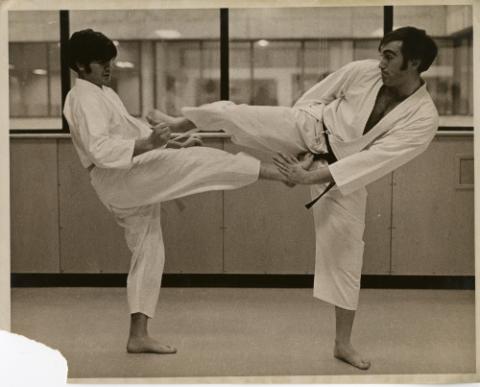 Students practicing karate