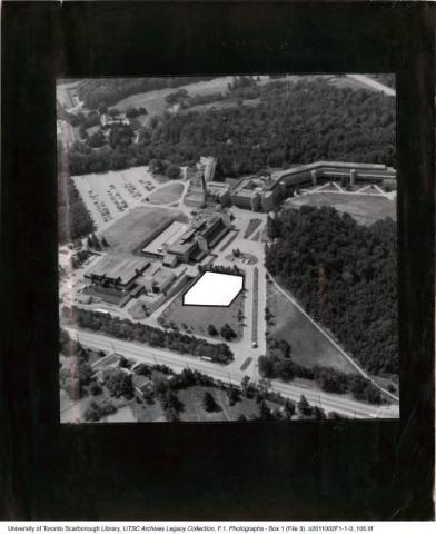 Aerial view with possible location for a Scarborough Hall