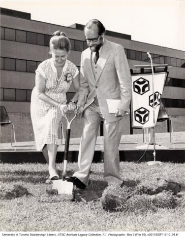 Margaret Birch and John Ball at Groundbreaking Event for V.W. Bladen Library