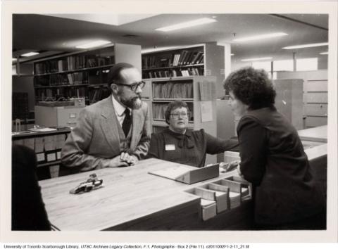 John Ball, Librarian (L) at the Opening Event for V.W. Bladen Library