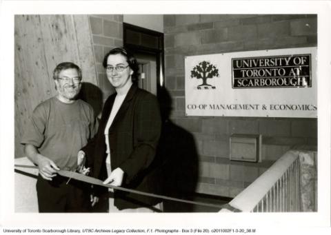 Principal Thompson and C. Bishop at Opening of Co-op Management and Economics Department