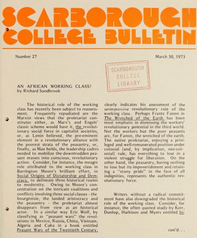 Scarborough College Bulletin, 30 March 1973
