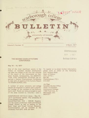 Scarborough College Bulletin, 2 March 1977