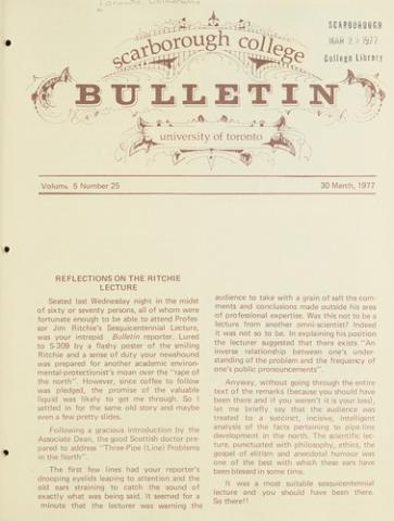 Scarborough College Bulletin, 30 March 1977