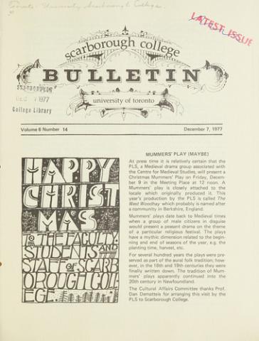 Scarborough College Bulletin, 7 December 1977