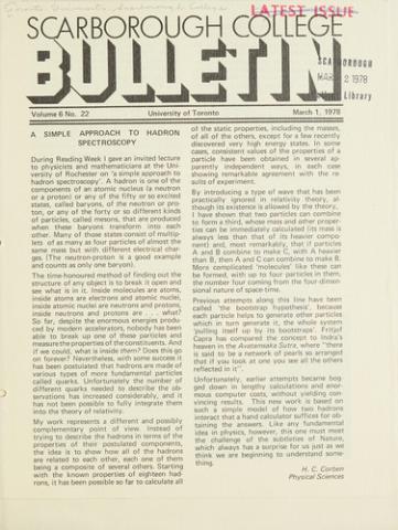 Scarborough College Bulletin, 1 March 1978
