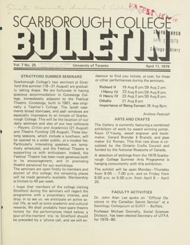 Scarborough College Bulletin, 11 April 1979