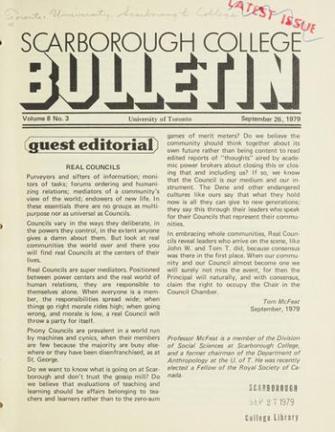 Scarborough College Bulletin, 26 September 1979