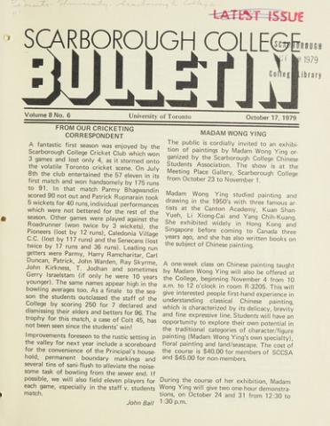 Scarborough College Bulletin, 17 October 1979
