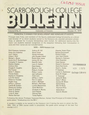 Scarborough College Bulletin, 31 October 1979