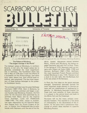Scarborough College Bulletin, 20 November 1979