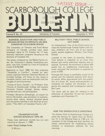 Scarborough College Bulletin, 5 December 1979