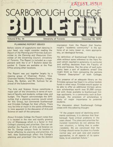 Scarborough College Bulletin, 14 December 1979