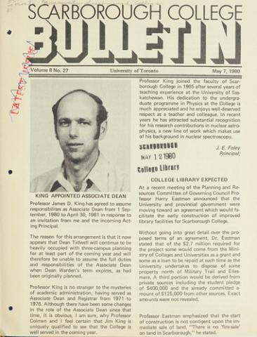 Scarborough College Bulletin, 7 May 1980