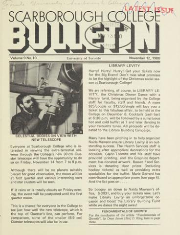Scarborough College Bulletin, 12 November 1980