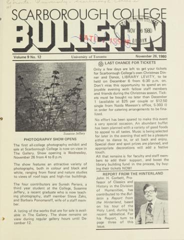 Scarborough College Bulletin, 26 November 1980