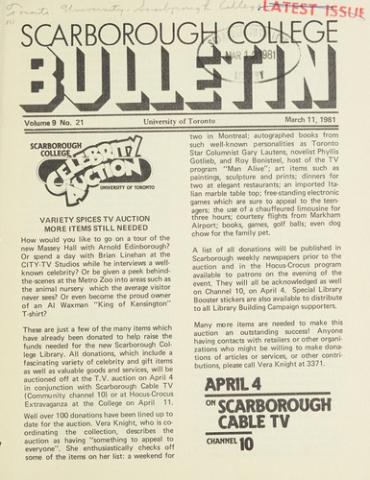 Scarborough College Bulletin, 11 March 1981
