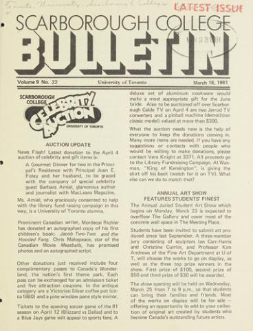 Scarborough College Bulletin, 18 March 1981