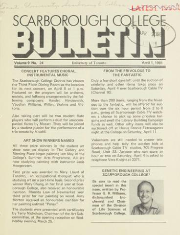 Scarborough College Bulletin, 1 April 1981