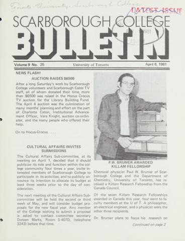 Scarborough College Bulletin, 8 April 1981