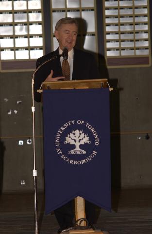Preston Manning Speaking, F.B. Watts Memorial Lecture, 2003, the Meeting Place