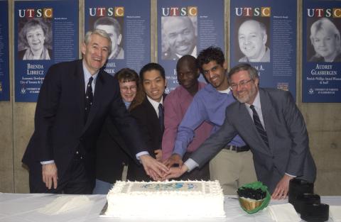 Cutting the University of Toronto 175th Anniversary Cake, Great Minds Campaign Event, the Meeting Place