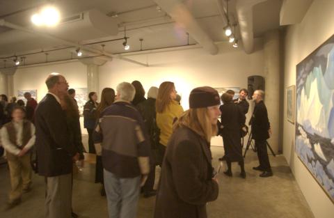 General View of Gallery with Guests and Artwork, Doris McCarthy Gallery Opening