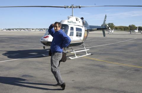 Ken Jones with Helicopter Used When Taking Aerial Images of UTSC Campus