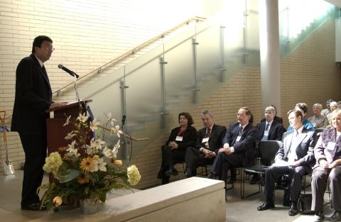 David Naylor Speaking, Groundbreaking Event for Science Research Building, First Floor Event Space, Arts and Administration Building (AA)