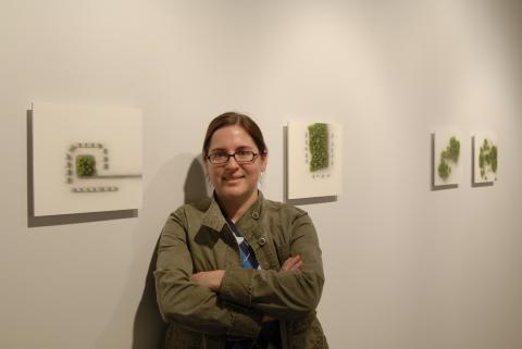 Melissa Doherty, with her Artwork, Speaking, Opening, Micro/Macro: Works by Robert Wiens & Melissa Doherty, Curated by Jennifer Rudder