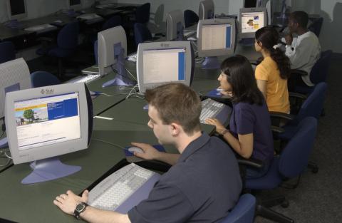 Students Using Computers, New Media Studies Program, Promotional Image