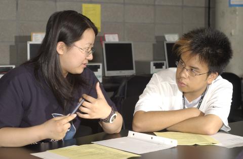 Two Students Working, Summer Class, Teaching and Learning Services