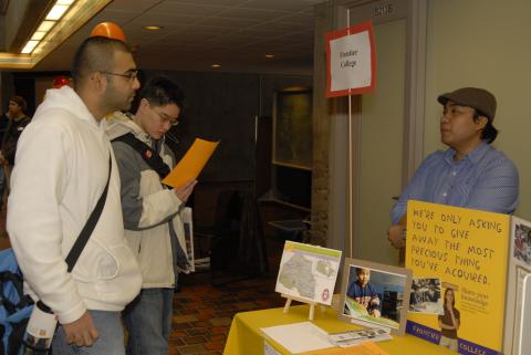 Students Speak with Presenter at Frontier College Table, Expand Your Horizons: Volunteer & Internship Fair, the Meeting Place