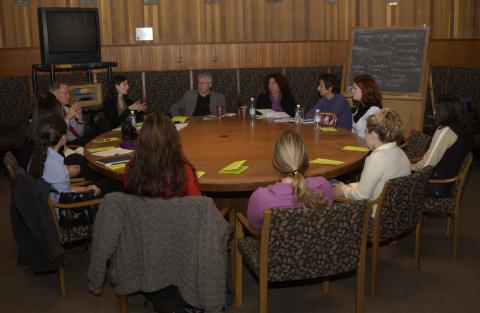 Participants Seated around Table, Arts Management Co-op Program, Museums and Heritage Related Event. Old Council Chambers