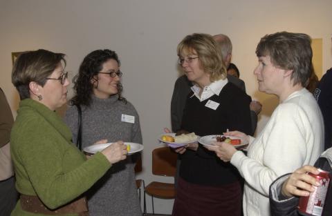Attendees at Reception, Launch of Principal's Advisory Committee on Positive Space, Art Gallery (University of Toronto Scarborough), the Meeting Place