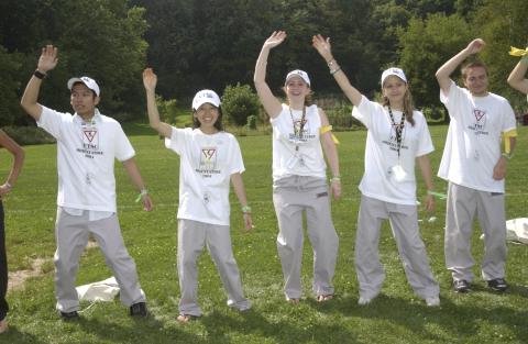 Students Participate in Outdoor Games, Orientation, 2004