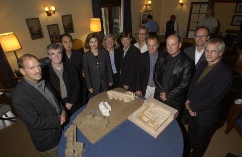 Architects and Dignitaries with Architectural Model for the Academic Resource Centre (ARC), Unidentified Event at the Miller Lash House
