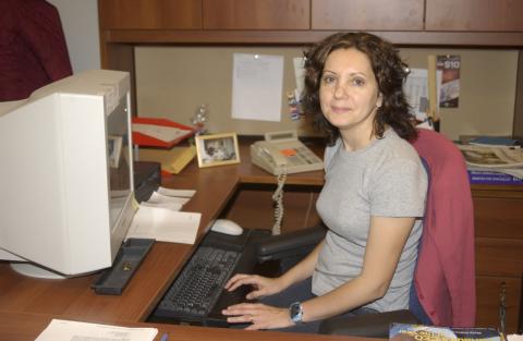 Patricia Lacivita, (Circulation Services Librarian), in Office