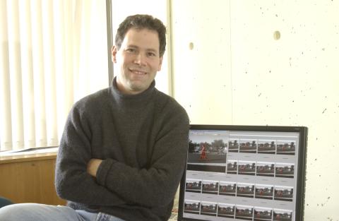David Fleet, at Desk with Computer