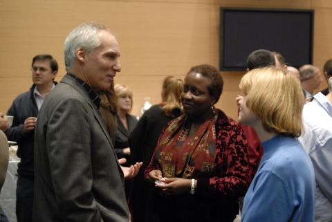 General View, Franco Vaccarino Talks with Event Attendees, Unidentified Event, AA163