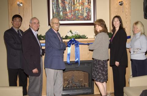 Dignitaries Cut Ribbon, Opening Event for Ralph Campbell Lounge