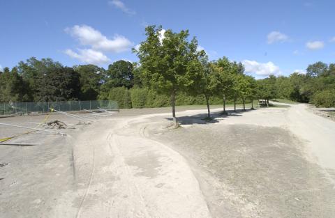 Tennis Courts, Lower Campus (Valley), Showing Flooding Damage