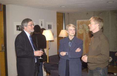 Paul Thompson and Joan Foley Speak with Jude Tate, Event for Positive Space Campaign, Faculty and Staff Lounge, H-Wing