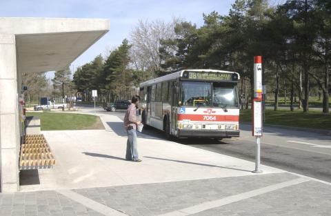 TTC Bus, Stopped at Transit Shelter near Student Centre, Promotional Image