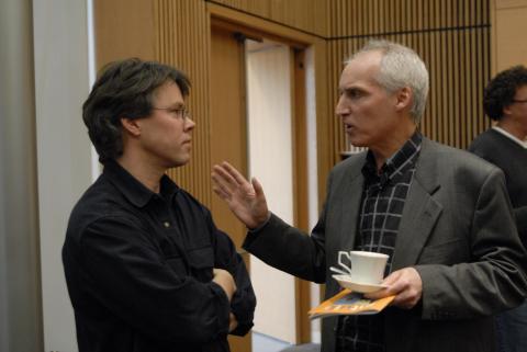 General View, Franco Vaccarino Talks with Event Attendee, Unidentified Event, AA161