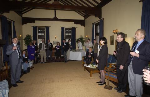 Paul Thompson Speaks to Attendees, Great Minds Campaign Event, Reception, Miller Lash House
