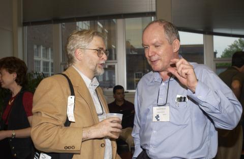 Two Conference Participants Socialize at Reception, Congress 2002. Federation for the Humanities and Social Sciences