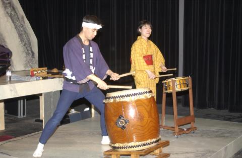 Drummers, Kiyoshi Nagata Ensemble, Taiko Lecture Demonstration, Leigha Lee Browne Theatre