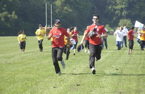 Students Running on Field, Orientation Games, Outdoors, Orientation, 2005